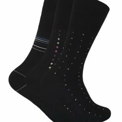 Sock Snob Men's 3 pairs non elastic top antibacterial anti sweat bamboo socks - Black