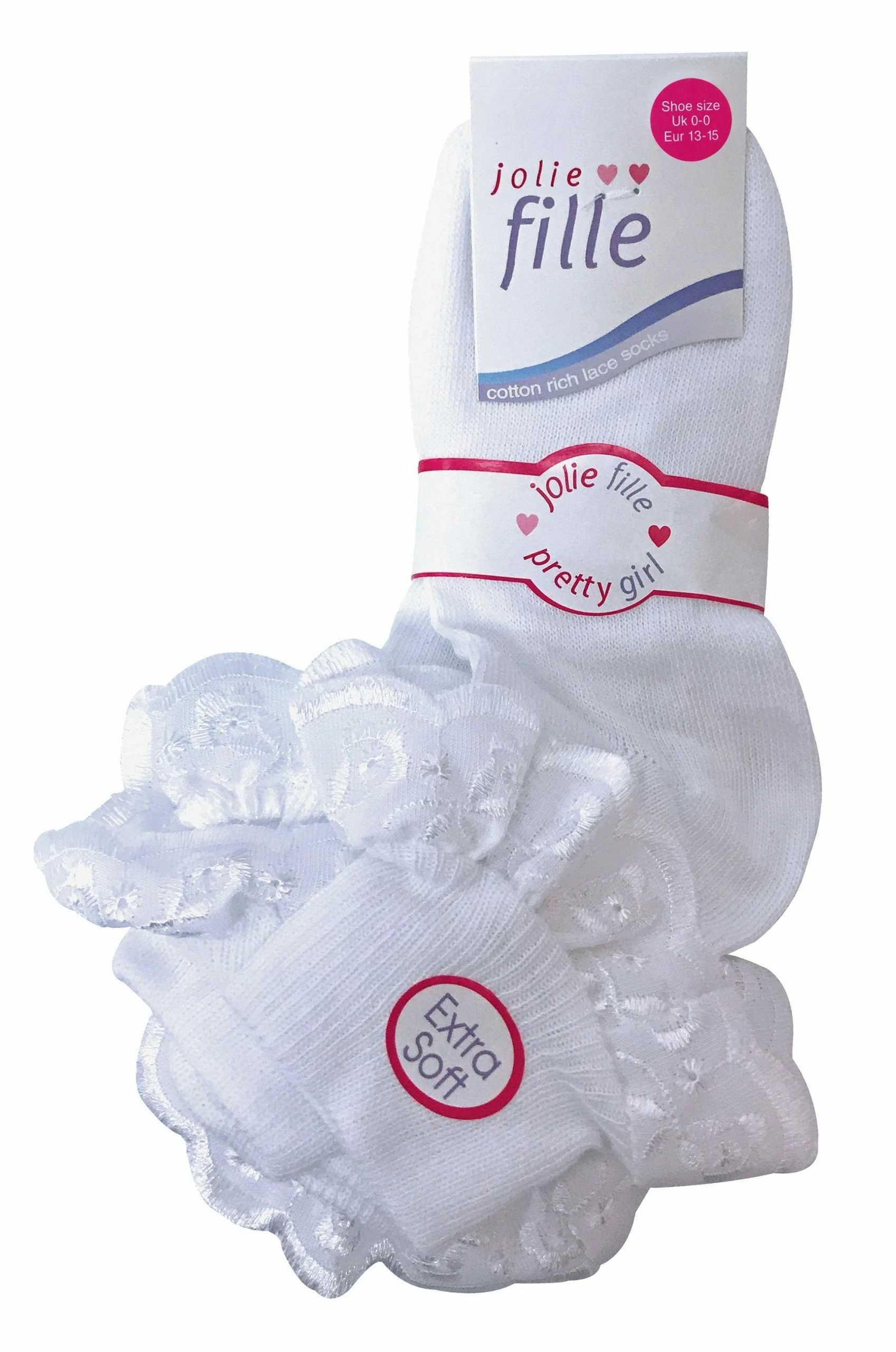 6 Pack Baby Girl Frilly Lace Socks | Sock Snob | Cotton Fancy Socks for Toddler - White - Image 2