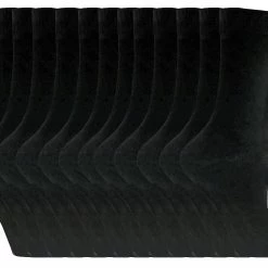 Womens Plain Cotton Rich Socks | 12 Pair Multipack | Sock Snob | Thin Comfy Colourful Crew Ankle Socks for Ladies - Black