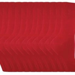 Womens Plain Cotton Rich Socks | 12 Pair Multipack | Sock Snob | Thin Comfy Colourful Crew Ankle Socks for Ladies - Red