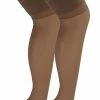 2 Pair Multipack Women's Seamed Stockings with Lace Top | Sock Snob | Ladies Thigh High Stockings - Nude / Black