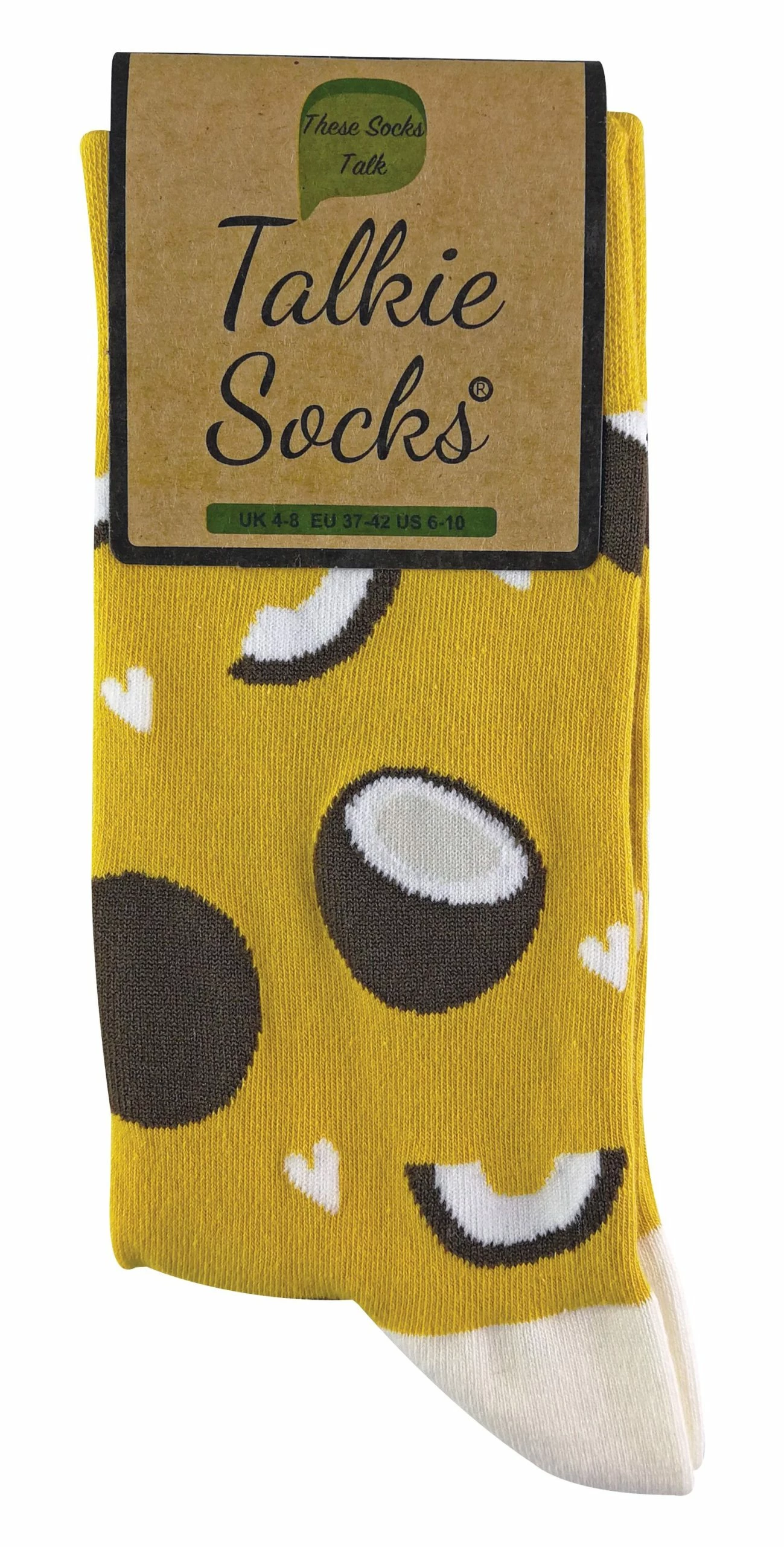 Sock Snob TALKIE SOCKS - Ladies Cotton Quirky Funky Novelty Design Fruit Socks - Yellow - Image 2