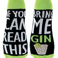 Sock Snob If You Can Read This Socks Bring Me Gin Socks - Green