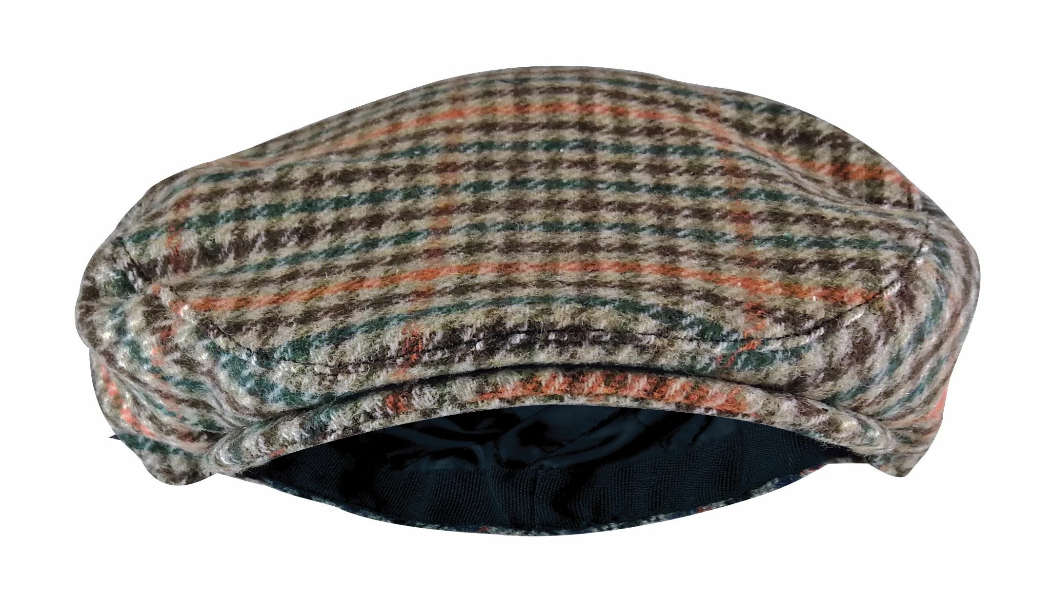 Sock Snob Mens Vintage Houndstooth Plaid Wool Blend Newsboy Flat Ivy Cap Hat - GL228A Green - Image 2