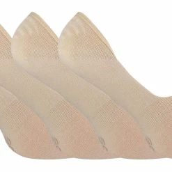 Sock Snob 4 Pairs Bamboo Invisible Liner Socks Unisex with Non Slip Grip - Natural