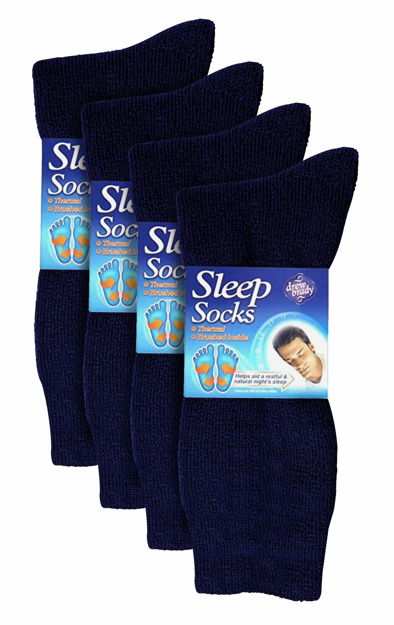 Sock Snob 8 Pack Mens Thermal Sleep Socks | Soft & Comfortable Warm Bed Socks for Men - Navy - Image 2