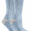 Sock Snob 2 Pack Ladies Breathable Cushioned Heel And Toe Thermal Wool Hiking Socks - Blue