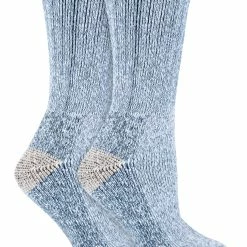 Sock Snob 2 Pack Ladies Breathable Cushioned Heel And Toe Thermal Wool Hiking Socks - Blue