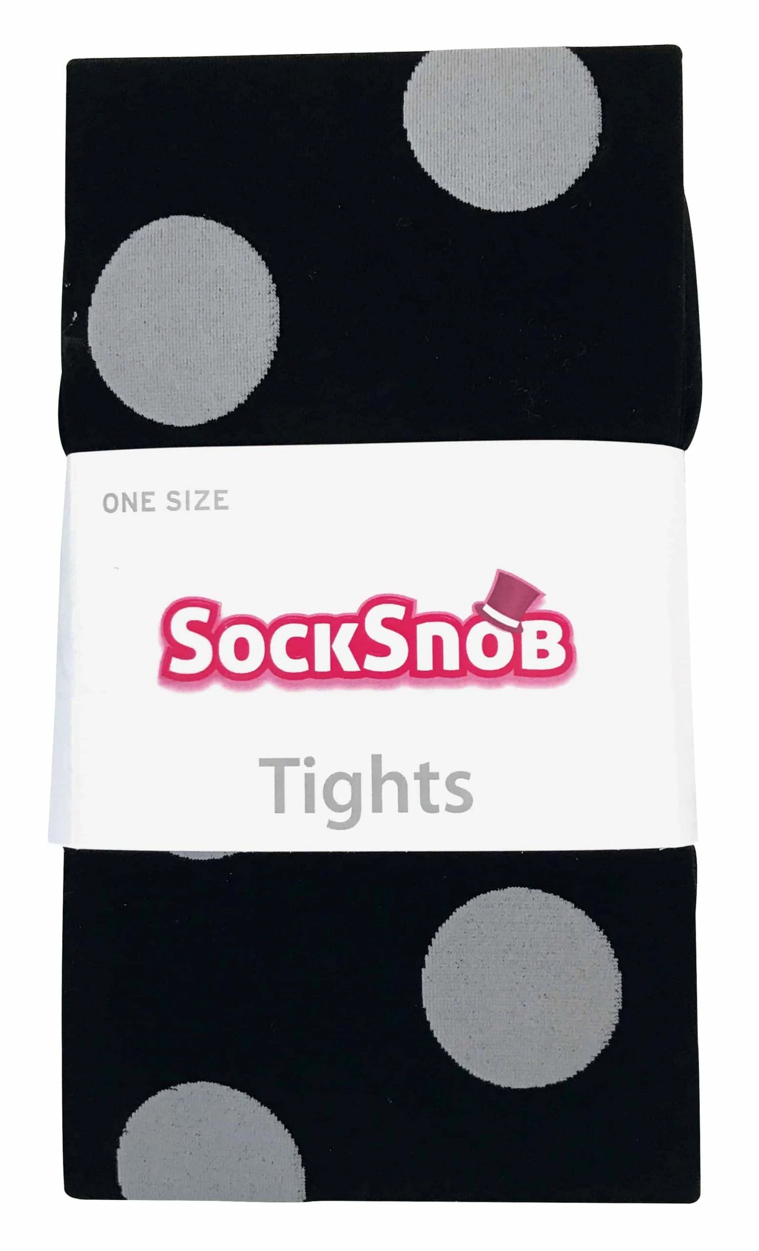 Sock Snob - Ladies Coloured 80 Denier Opaque Fashion Tights - Big Spot - White - Image 2