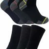 Sock Snob Men's Cushioned Cotton Low Cut Ankle Work Socks for Steel Toe Boots - Black