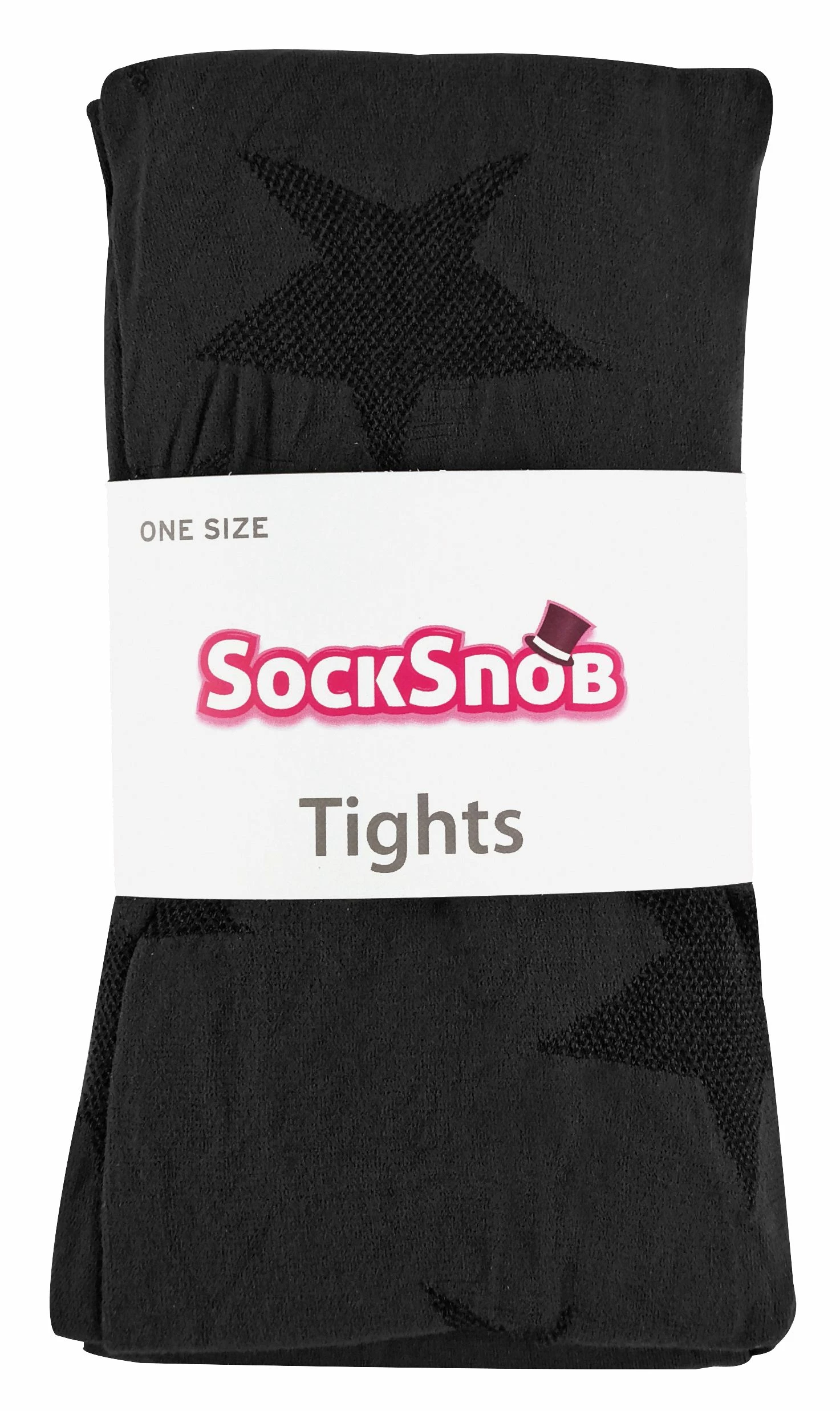 Sock Snob - Ladies Coloured 80 Denier Opaque Fashion Tights - Star - Black - Image 2