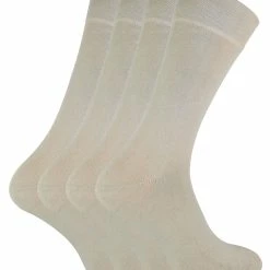 SOCK SNOB - 4 Pairs Bamboo Super Soft Suit Socks for Men & Women - Natural