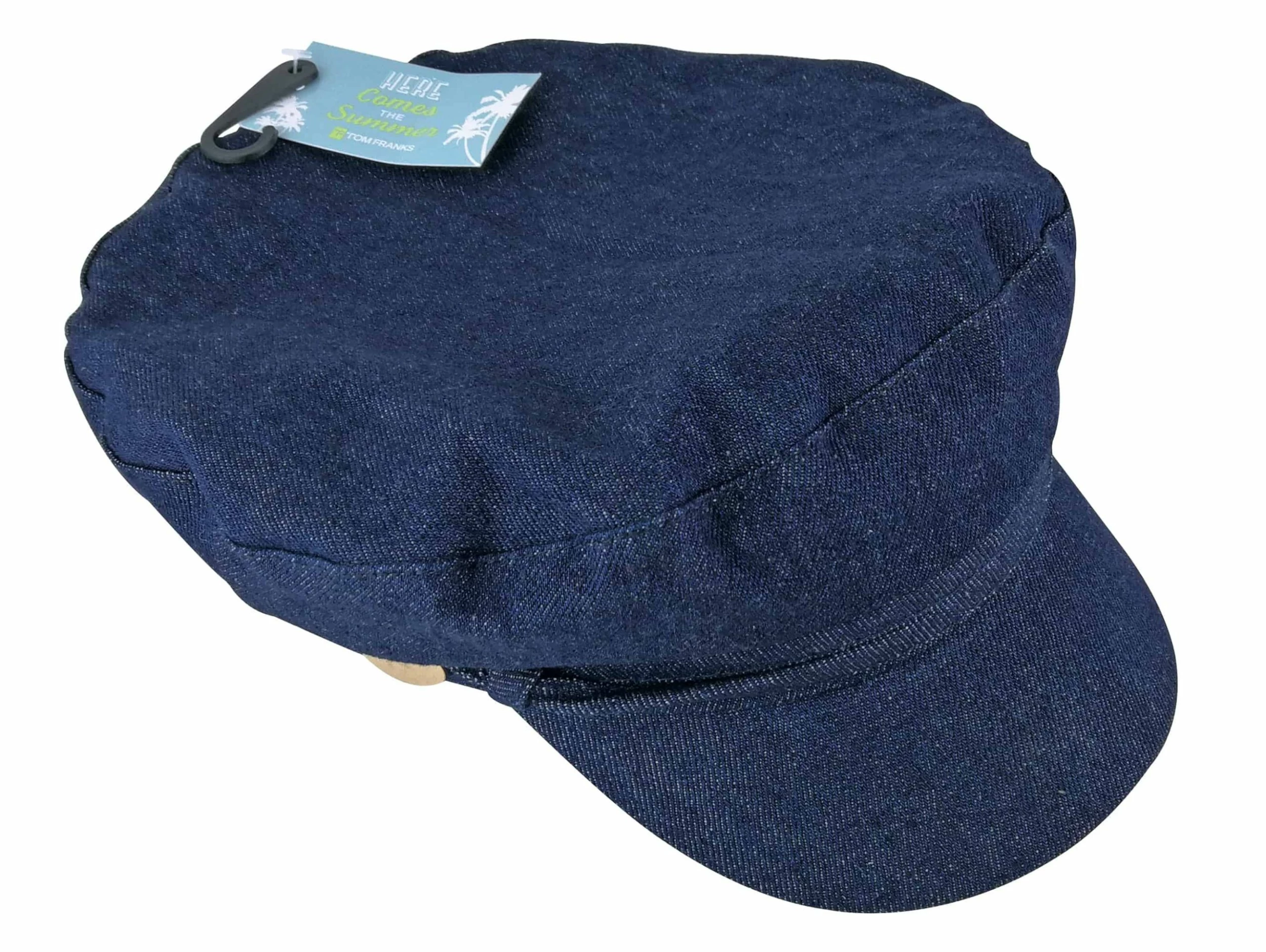 Sock Snob Ladies Cotton Peaked Denim or Corduroy Baker Boy Hat Fiddler Cap - Blue - Image 2