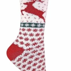 SOCK SNOB - Women's Wool Knitting Pattern Novelty Christmas Socks - Red