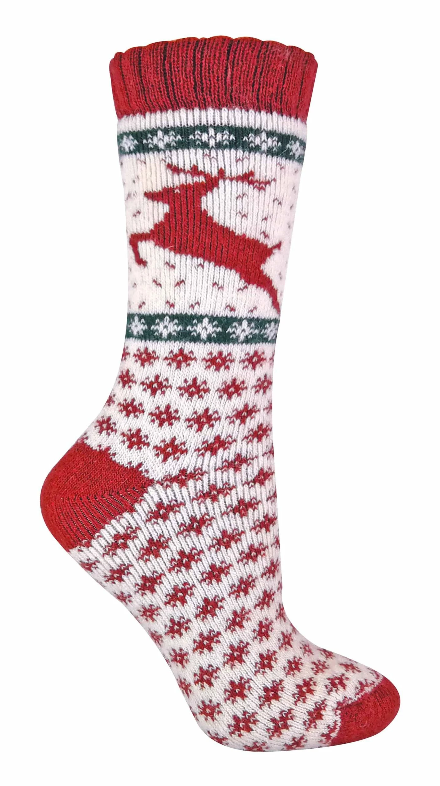 SOCK SNOB - Women's Wool Knitting Pattern Novelty Christmas Socks - Red