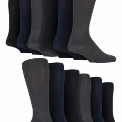 12 Pair Multipack Mens Cotton Colourful Striped Dress Socks | Sock Snob | Patterned Business Casual Dress Socks - BNG - Multicolour