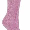 Sock Snob Ladies Chenille Winter Booties with Grippers | Non Slip | Slipper Socks | Indoor - Peach - Pink