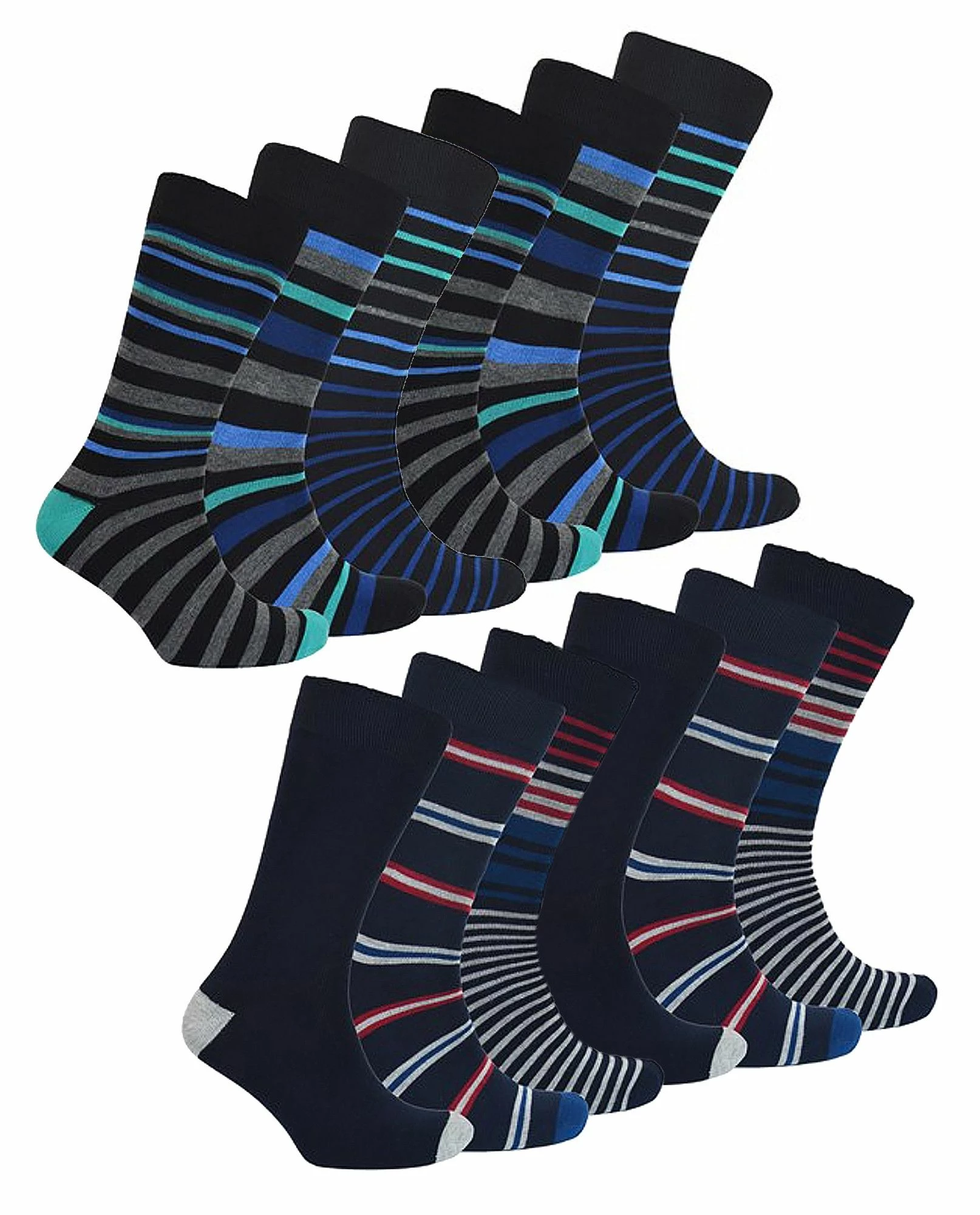 Sock Snob 12 Pair Multipack Mens Bamboo Socks | Novelty Multicolor Cushioned Funny Design Crew Socks - Assorted - Multicolour