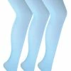 3 Pair Multipack Ladies 40 Denier Pastel Tights | Sock Snob | Comfortable Soft Bright Coloured Tights for Women - Pale Blue