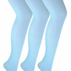 3 Pair Multipack Ladies 40 Denier Pastel Tights | Sock Snob | Comfortable Soft Bright Coloured Tights for Women - Pale Blue