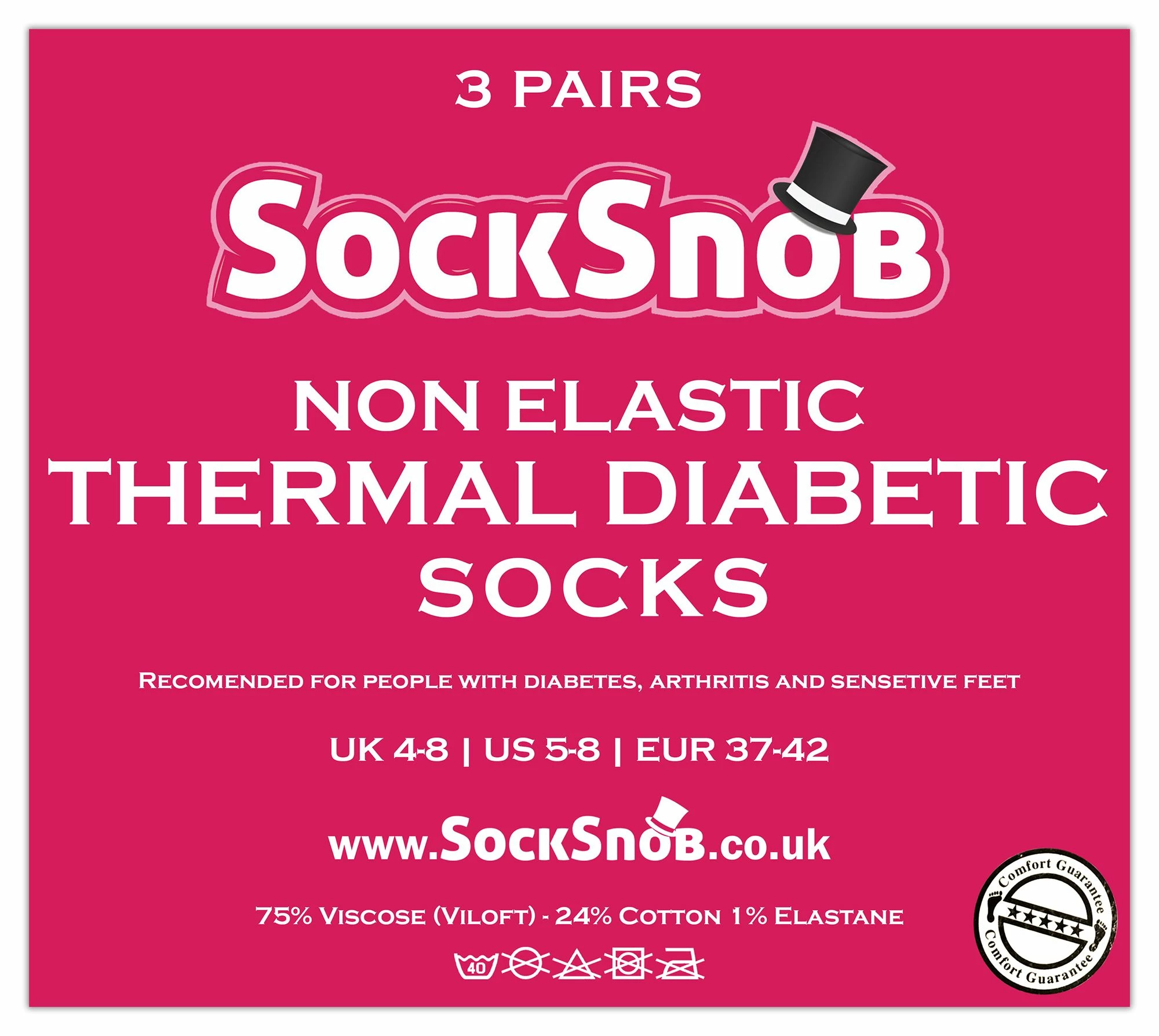 Sock Snob 3 Pack Ladies Non Elastic Thermal Diabetic Socks for Poor Circulation - Grey - Image 2