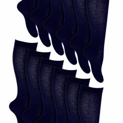 Sock Snob 12 Pair Multipack Girls Knee High Socks | Breathable Long Cotton School Socks | Color Option - Grey, Black, White, Blue - Blue