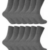 12 Pack Ladies Non Elastic Thermal Diabetic Socks | Sock Snob | Women Soft Top Socks for Poor Circulation - Grey