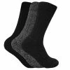 Sock Snob 3 Pairs Men's Cushioned Sole Wool Blend Walking Hiking Socks for Boots - Grey
