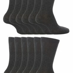 12 Pair Multipack Kids Plain School Socks | Boys & Girls | 3 Sizes | Sock Snob Childrens Cotton Rich Socks - Grey