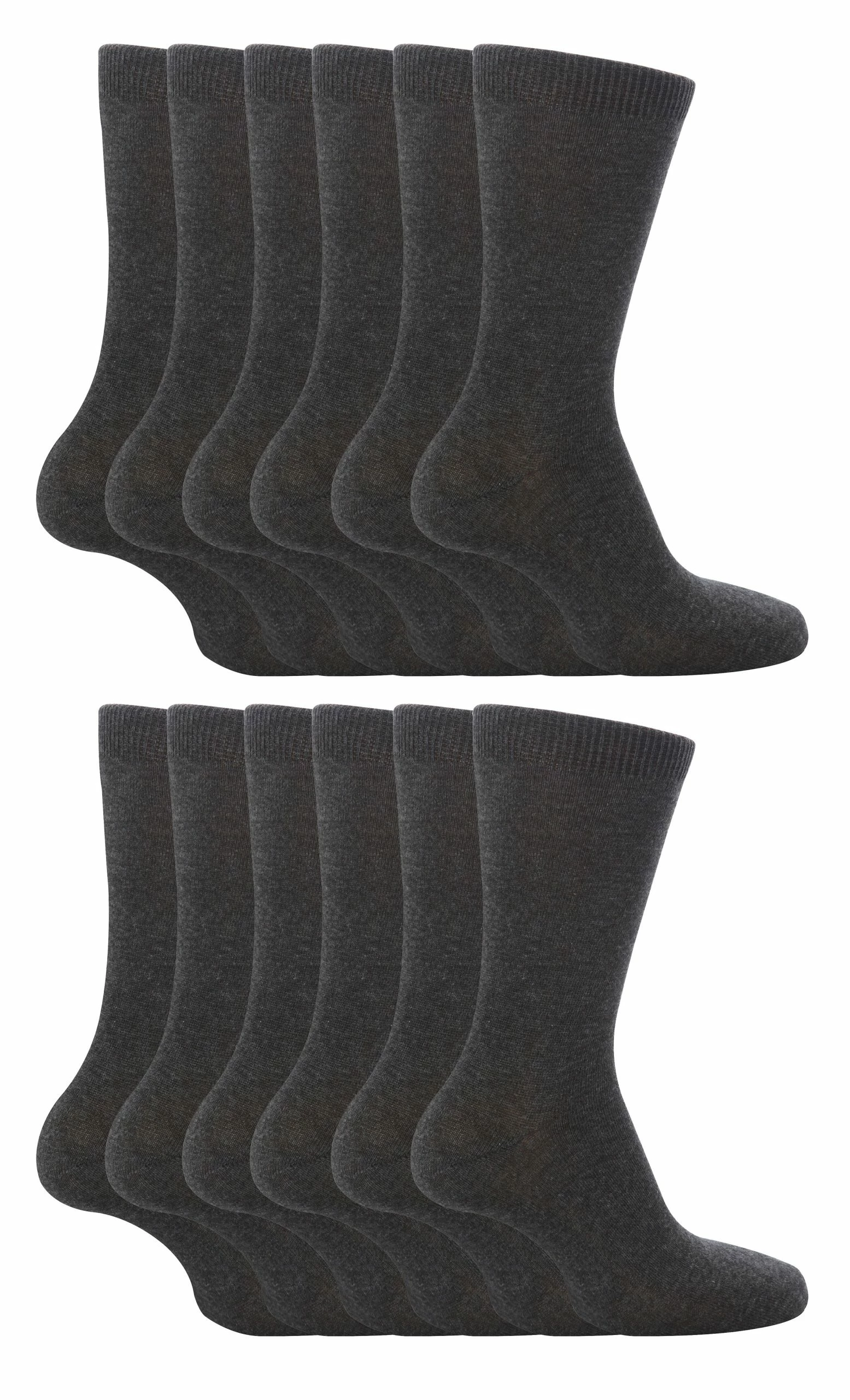 12 Pair Multipack Kids Plain School Socks | Boys & Girls | 3 Sizes | Sock Snob Childrens Cotton Rich Socks - Grey