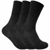 Sock Snob 3 Pack Ladies Non Elastic Thermal Diabetic Socks for Poor Circulation - Black
