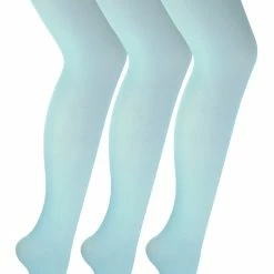 3 Pair Multipack Ladies 40 Denier Pastel Tights | Sock Snob | Comfortable Soft Bright Coloured Tights for Women - Eggshell Blue