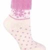 Ladies Wool Bed Socks with Fairisle Design | Sock Snob | Thermal Lounge Socks for Winter | Used for Boots, Sleep, Outdoors or as a Gift | Xmas Christmas Designs - Cream