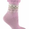 Sock Snob - Ladies Turn Over Top Warm Thermal Winter Nordic Bed Socks - Pink