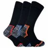 Sock Snob 3 Pairs Men's Heavy Duty Cotton Cushioned Work Boot Socks - Black