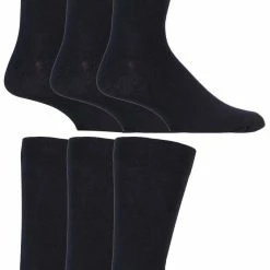 Sock Snob Men's 6 pack colourful striped patterned dress cotton socks in 7 styles - Black