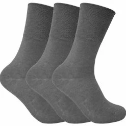 Sock Snob 3 Pack Ladies Non Elastic Thermal Diabetic Socks for Poor Circulation - Grey