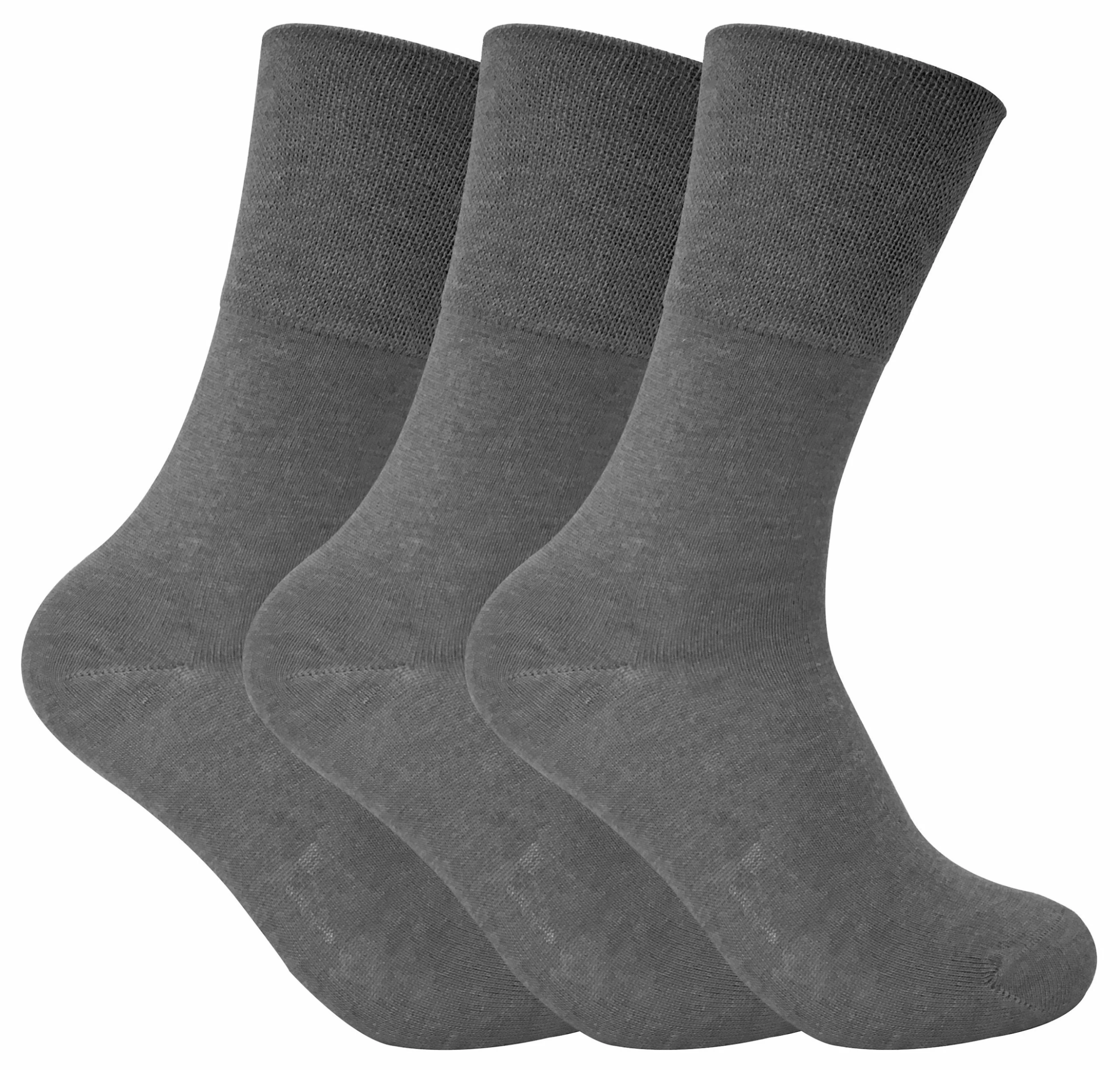 Sock Snob 3 Pack Ladies Non Elastic Thermal Diabetic Socks for Poor Circulation - Grey