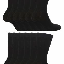 12 Pair Multipack Kids Plain School Socks | Boys & Girls | 3 Sizes | Sock Snob Childrens Cotton Rich Socks - Black