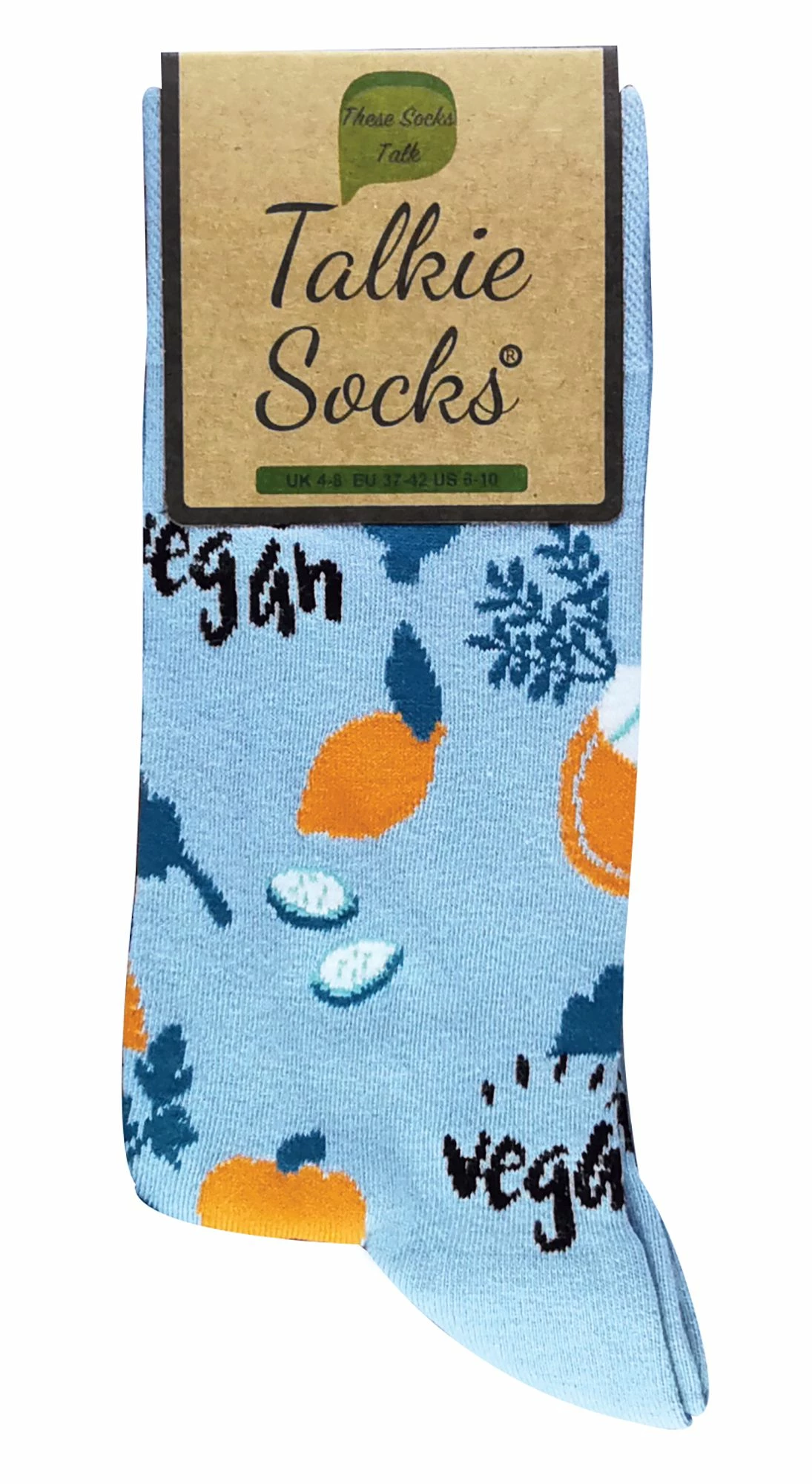 Sock Snob TALKIE SOCKS - Men's & Ladies Novelty Cotton Blue Vegetable Vegan Socks - Image 2