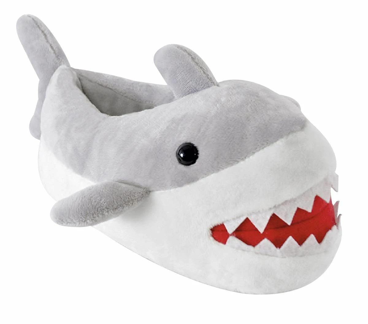 Sock Snob Kids Plush Novelty 3D Shark Slippers | Slipper Snob | Great Gift - Shark - Grey