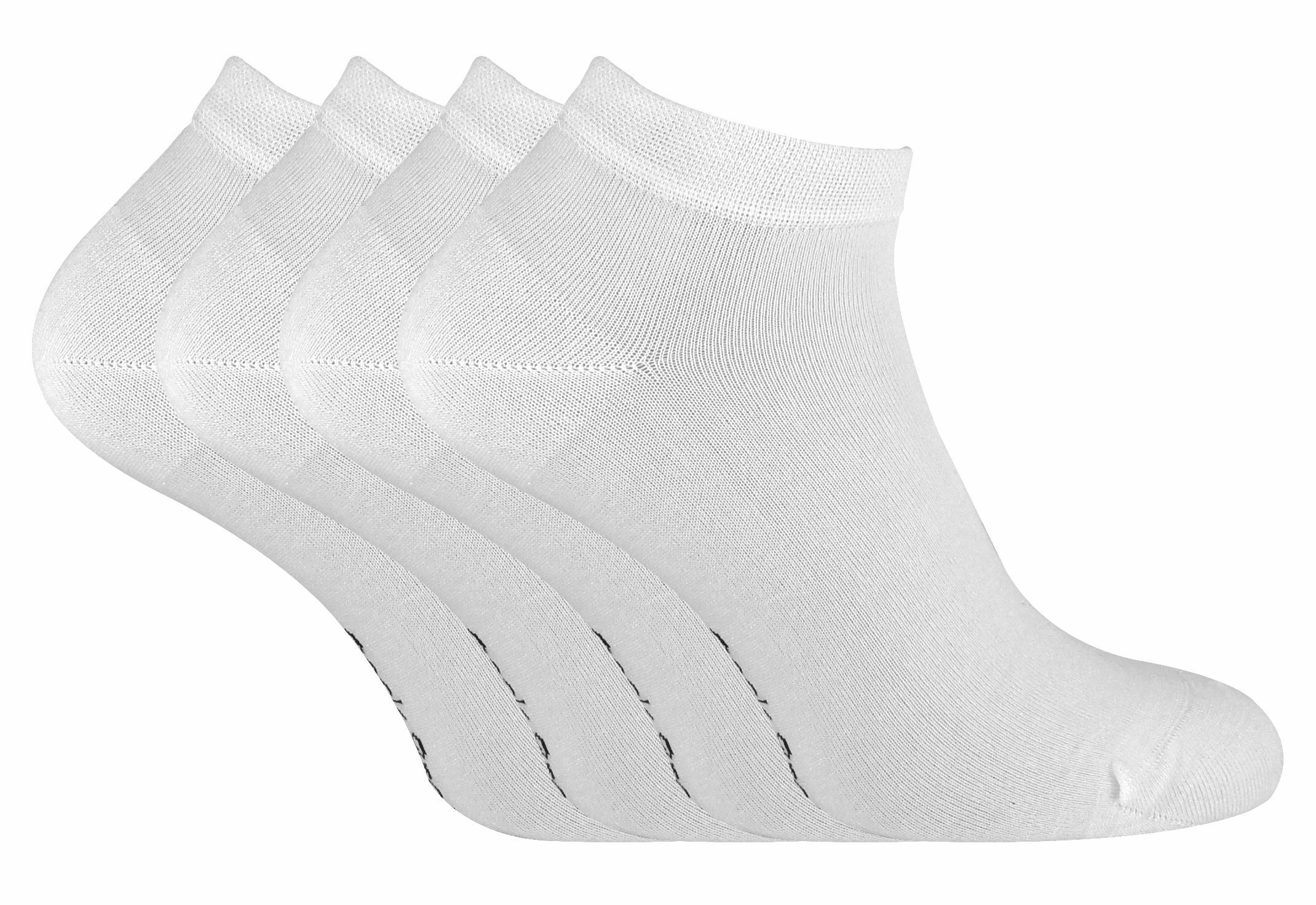 SOCK SNOB - 4 Pairs Bamboo Low Cut Ankle Trainer Socks for Men & Women - White