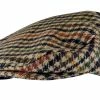 Sock Snob Mens Vintage Houndstooth Plaid Wool Blend Newsboy Flat Ivy Cap Hat - GL228A Beige