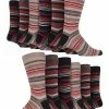 12 Pair Multipack Mens Cotton Colourful Striped Dress Socks | Sock Snob | Patterned Business Casual Dress Socks - Rome - Multicolour