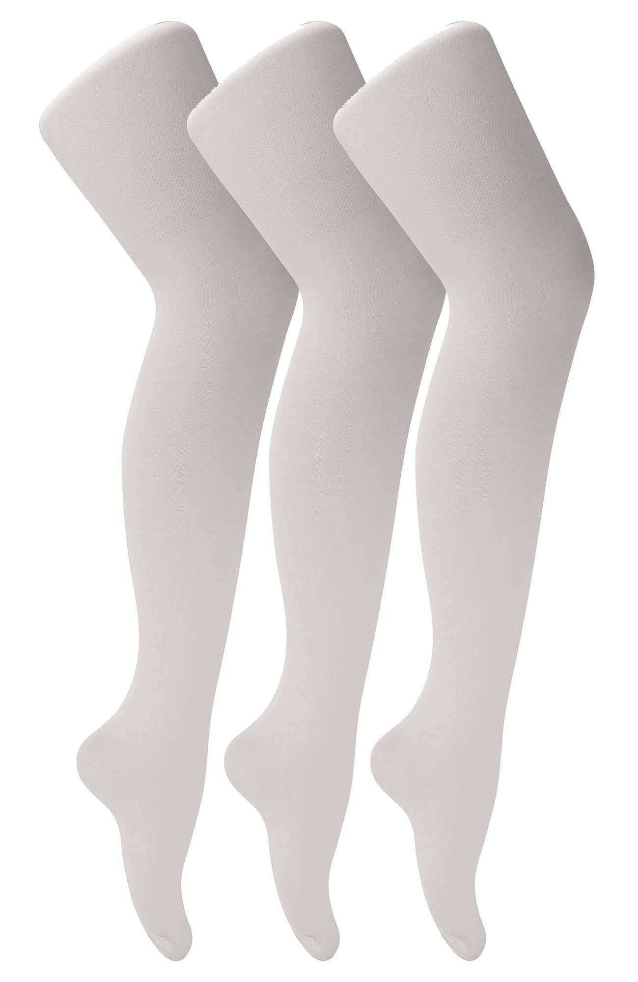 Sock Snob - 3 Pack Girls 70 Denier Ballet Tights | Kids Soft & Comfort Footed Dance Tights in Pink & White - White