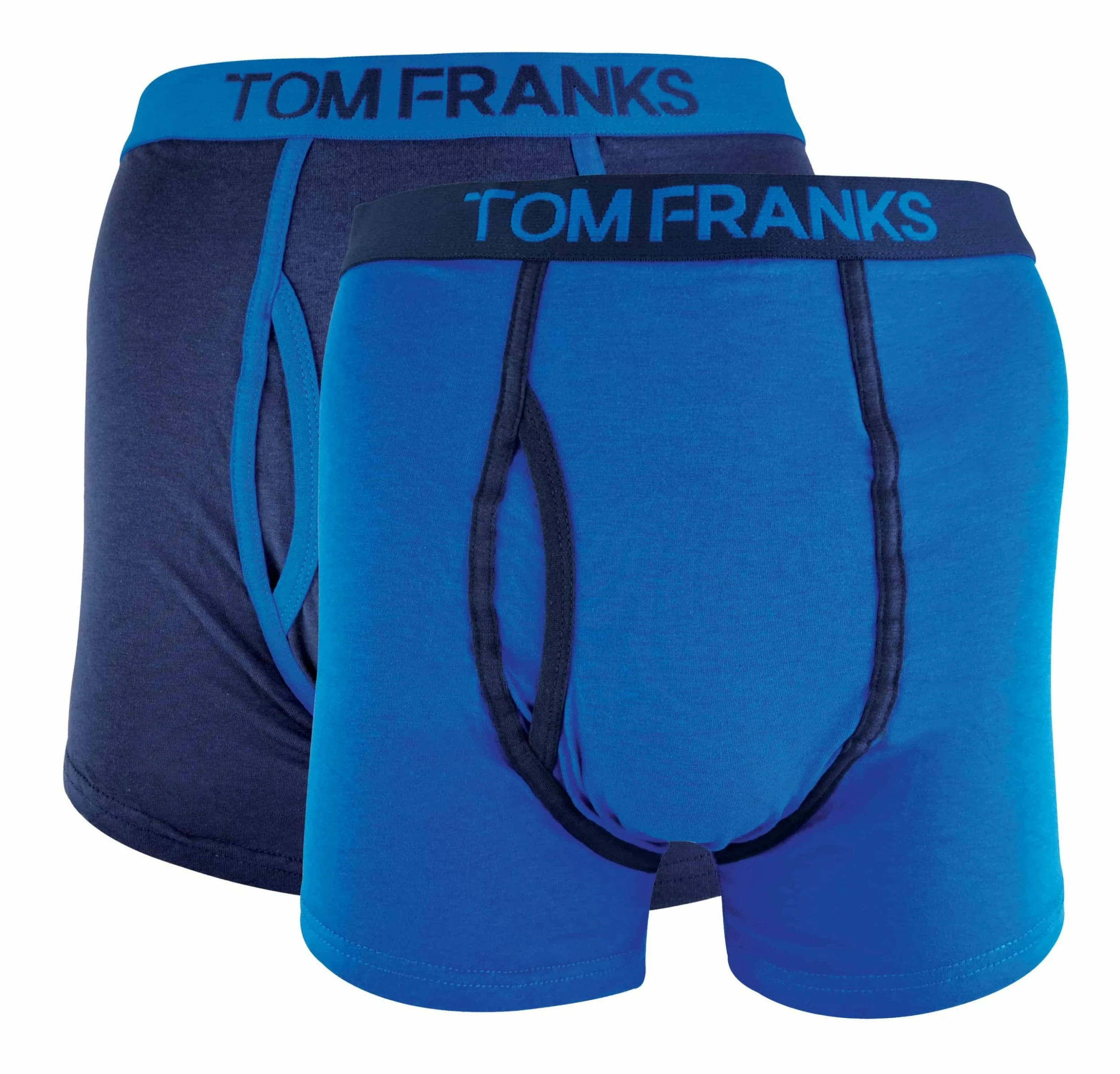 Sock Snob Men's 2 Pack of Cotton Rich Keyhole Hipster Trunks Boxers in Gift Box - Navy