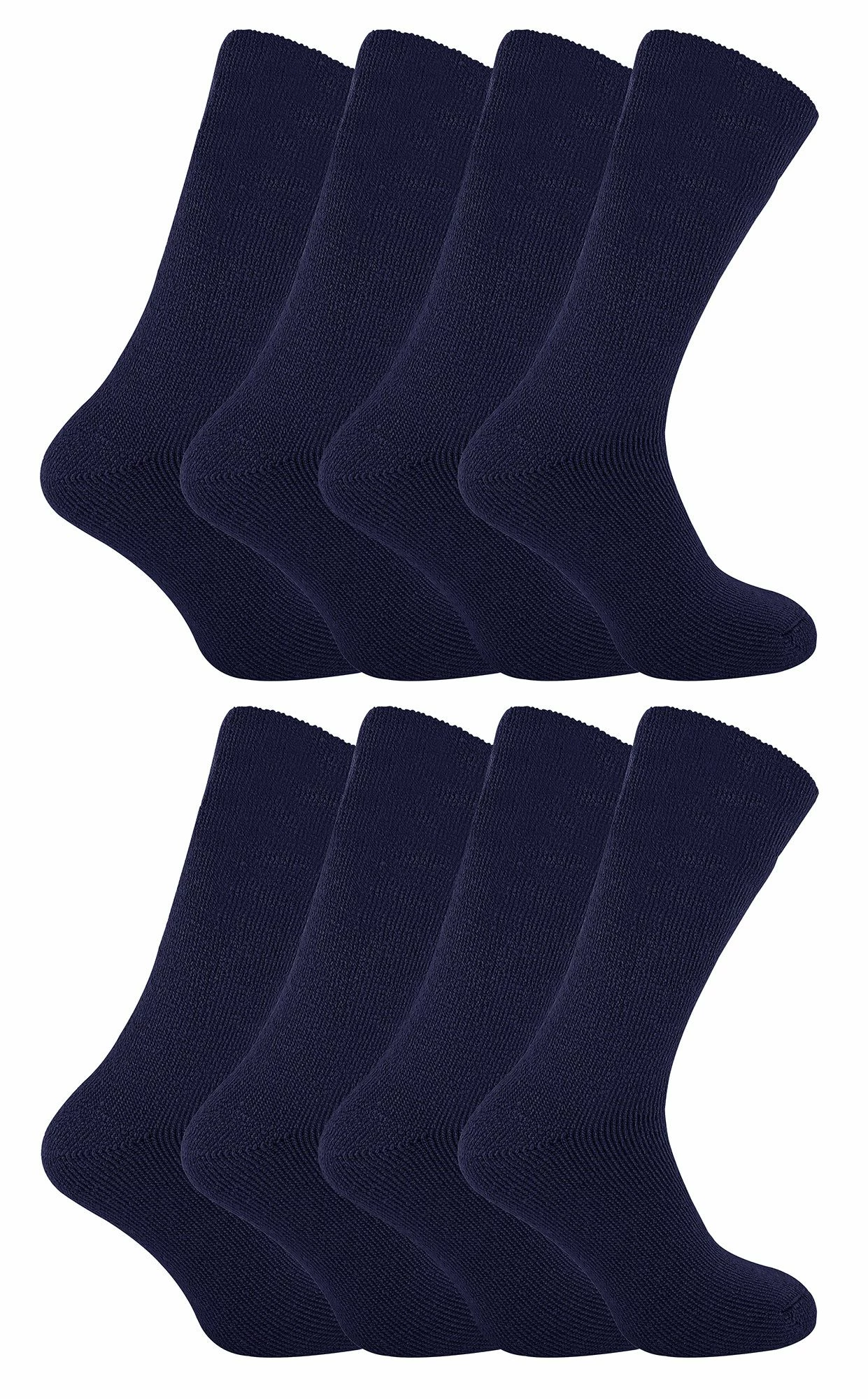 Sock Snob 8 Pack Mens Thermal Sleep Socks | Soft & Comfortable Warm Bed Socks for Men - Navy