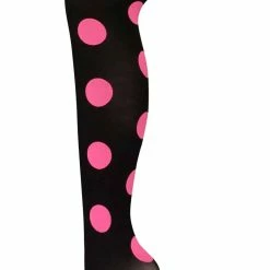 Sock Snob - Ladies Coloured 80 Denier Opaque Fashion Tights - Big Spot - Pink