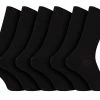 Sock Snob 100% Egyptian Cotton Socks for Men | 6 Pairs | Ribbed Seamless Black Socks Avaliable in 3 Sizes - Black