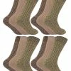 Sock Snob - 12 Pairs Mens Wool Boot Socks for Hiking - Brown